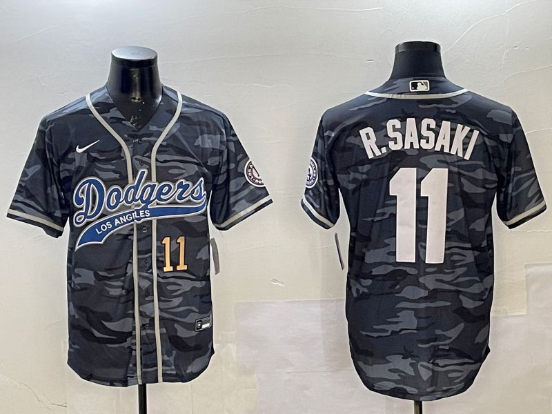 Men Los Angeles Dodgers #11 R.Sasaki Camo Joint Name 2025 Nike MLB Jersey style 5->los angeles dodgers->MLB Jersey